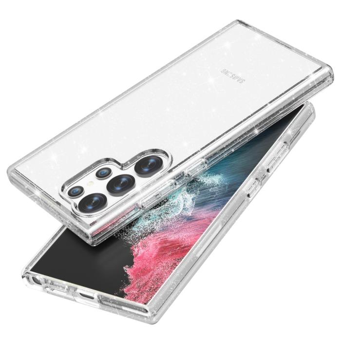 Bild 5,  Samsung Galaxy S24 Ultra Skal Sparkling Glitter Vit - Teknikhallen.se