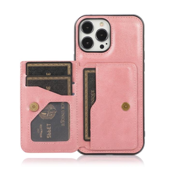 Bild 4,  iPhone 14 Pro Skal Med Kortfack Och Magnet Roséguld - Teknikhallen.se