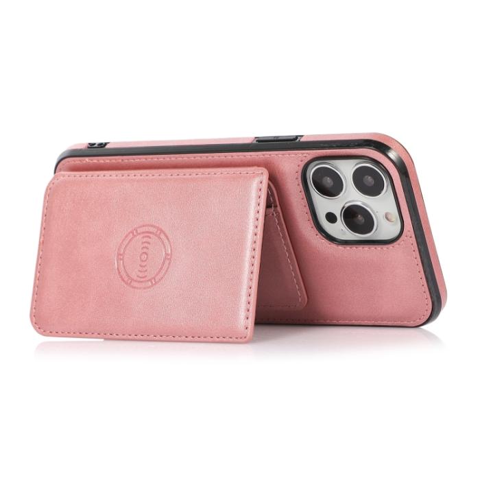 Bild 5,  iPhone 14 Pro Skal Med Kortfack Och Magnet Roséguld - Teknikhallen.se
