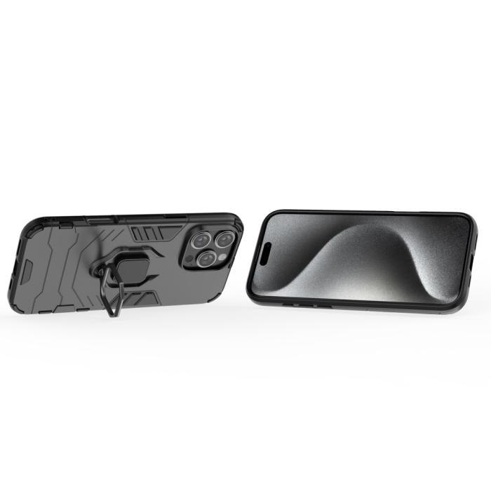 Bild 4,  iPhone 16 Pro Max Skal Hybrid Armor Ring Svart - Teknikhallen.se