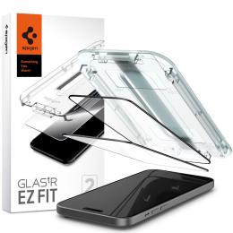 Spigen Spigen iPhone 15 2-PACK GLAS.tR FC "Ez Fit" Skärmskydd Svart - Teknikhallen.se