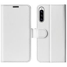  Sony Xperia 10 V Fodral Crazy Horse L&auml;der Vit - Teknikhallen.se