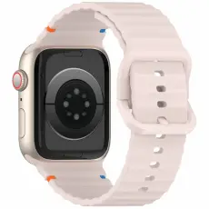  Apple Watch 42/44/45/46/49 mm Armband Silikon Wave Rosa - Teknikhallen.se