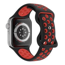 ColorPop Sportarmband Dual-Color Apple Watch 41/40/38 mm (S/M) Svart/Röd - Teknikhallen.se