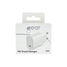 Gear GEAR 20W PD V&auml;ggladdare USB-C Vit - Teknikhallen.se