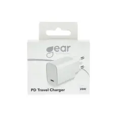 Gear GEAR 20W PD V&auml;ggladdare USB-C Vit - Teknikhallen.se
