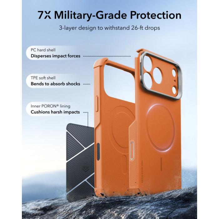 Bild 3, ESR ESR iPhone 18 Pro / 17 Pro Skal MagSafe Cyber Tough Kickstand - Teknikhallen.se