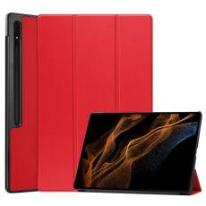  Samsung Galaxy Tab S9 Ultra Fodral Tri-Fold L&auml;der R&ouml;d - Teknikhallen.se