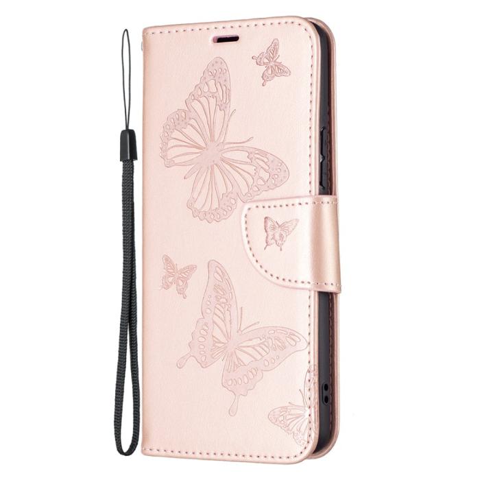 Bild 2,  Samsung Galaxy A53 5G Fodral Tryckta Fjärilar Roséguld - Teknikhallen.se