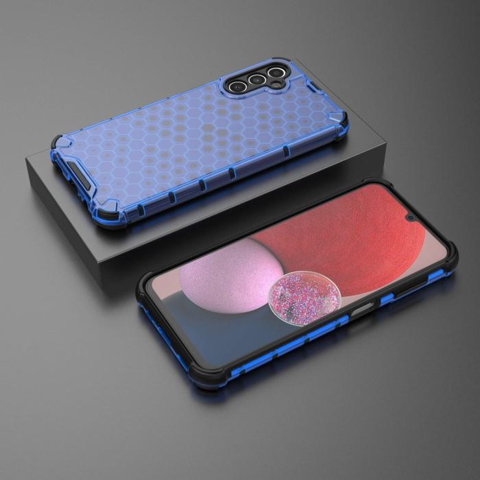 Bild 3,  Galaxy A14 4G/5G Skal Shockproof Honeycomb Textur Blå - Teknikhallen.se