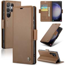 CASEME CASEME Galaxy S24 Ultra Fodral Slim Litchi L&auml;der Brun - Teknikhallen.se
