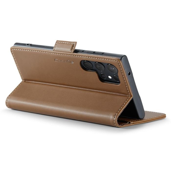 Bild 3, CASEME CASEME Galaxy S24 Ultra Fodral Slim Litchi Läder Brun - Teknikhallen.se