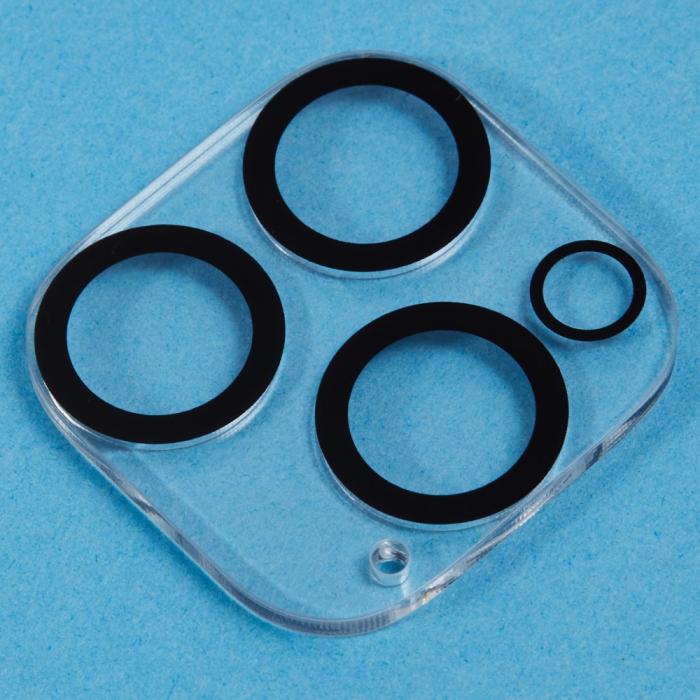 Bild 4,  iPhone 16 Pro Max/16 Pro Linsskydd Härdat Glas Black Rings - Teknikhallen.se