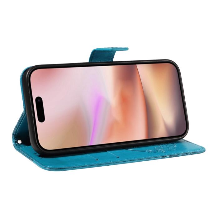 Bild 4,  iPhone 16 Plus Fodral Med Fjäril Tryck Blå - Teknikhallen.se