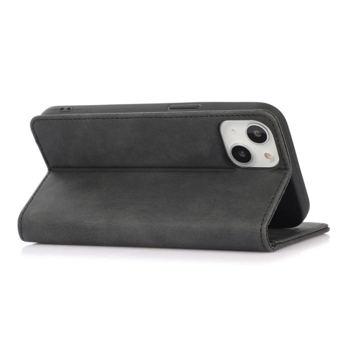 Bild 5,  iPhone 14 Plus Fodral Flip Läder Svart - Teknikhallen.se