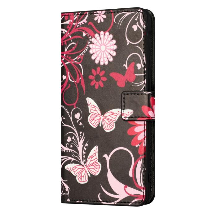 Bild 4,  Samsung Galaxy A15 5G Fodral Med Tryck Röd/Rosa Fjärilar - Teknikhallen.se