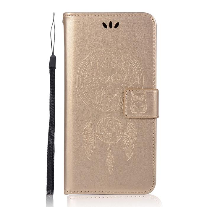 Bild 2,  Samsung Galaxy S22 Ultra Fodral Owl Dreamcatcher Guld - Teknikhallen.se