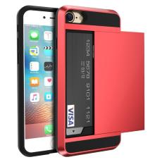  iPhone 6/6s Skal Hybrid Kortfack - R&ouml;d - Teknikhallen.se
