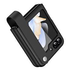  Galaxy Z Flip 6 / 7 FE Skal Med Finger Strap L&auml;der Svart - Teknikhallen.se