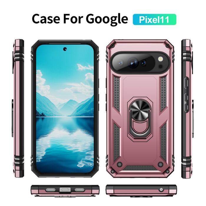Bild 2,  Google Pixel 11 / 11 Pro Skal Hybrid Kickstand Roséguld - Teknikhallen.se