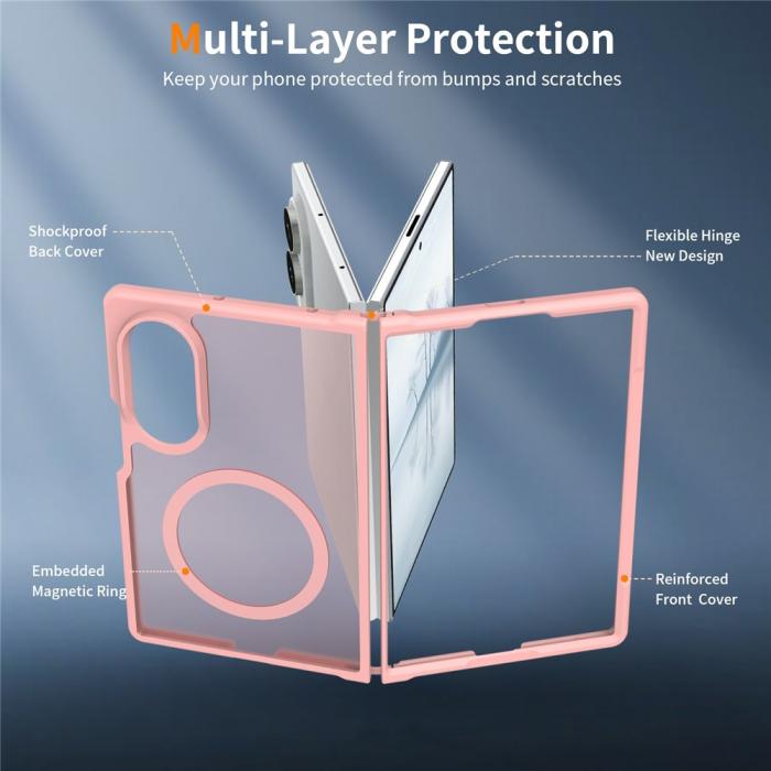 Bild 3,  Samsung Galaxy Z Fold 8 Skal MagSafe TPU Rosa - Teknikhallen.se
