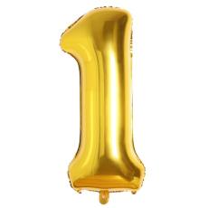  Sifferballong Nummer 1 70 cm Guld - Teknikhallen.se