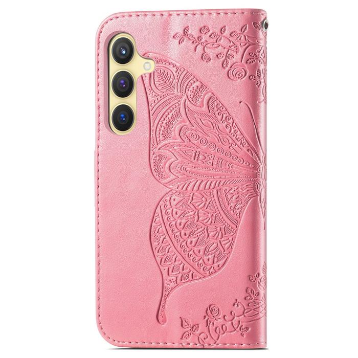 Bild 4,  Samsung Galaxy S24 Plus Fodral Big Butterfly Rosa - Teknikhallen.se