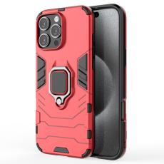  iPhone 16 Pro Max Skal Hybrid Armor Ring R&ouml;d - Teknikhallen.se