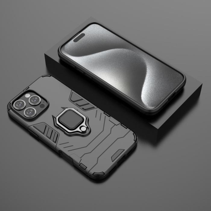 Bild 6,  iPhone 16 Pro Max Skal Hybrid Armor Ring Svart - Teknikhallen.se