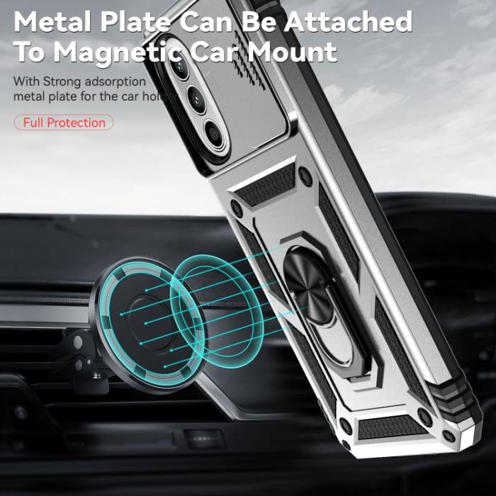 Bild 6,  Motorola Moto G52/G82 Skal CamShield Ring Armor Silver - Teknikhallen.se
