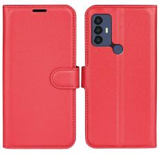  TCL 305 (2022) Fodral Litchi L&auml;der R&ouml;d - Teknikhallen.se