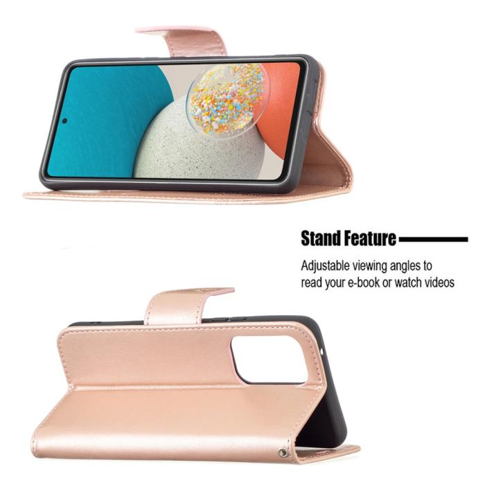 Bild 4,  Samsung Galaxy A53 5G Fodral Tryckta Fjärilar Roséguld - Teknikhallen.se