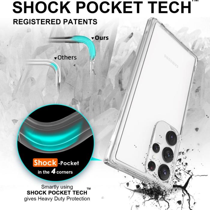 Bild 3,  Samsung Galaxy S23 Ultra Skal Shockproof Hybrid Transparent - Teknikhallen.se