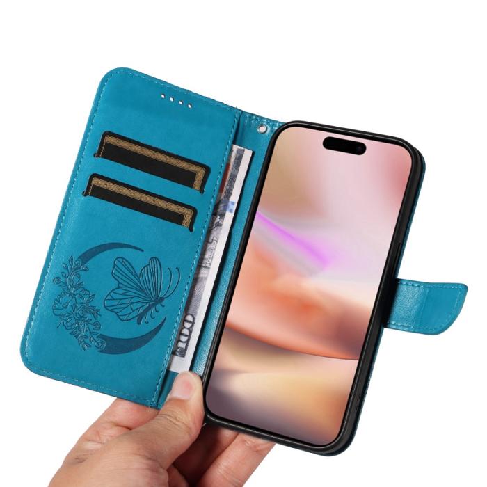 Bild 6,  iPhone 16 Plus Fodral Med Fjäril Tryck Blå - Teknikhallen.se