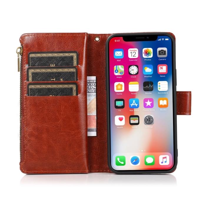 Bild 4,  iPhone 14 Plus 9-Korts Plånboksfodral Brun - Teknikhallen.se