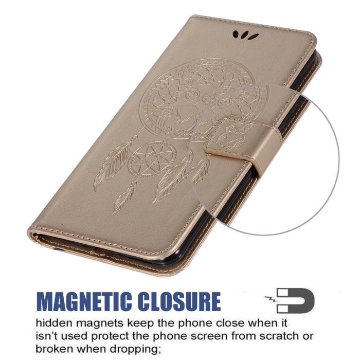 Bild 6,  Samsung Galaxy S22 Ultra Fodral Owl Dreamcatcher Guld - Teknikhallen.se
