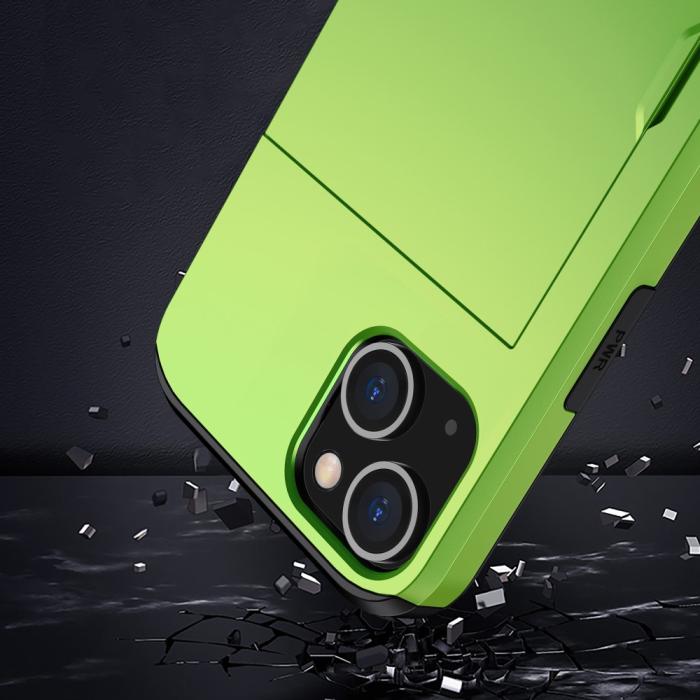 Bild 6,  iPhone 15 Skal Hybrid Med Kortfack Grön - Teknikhallen.se