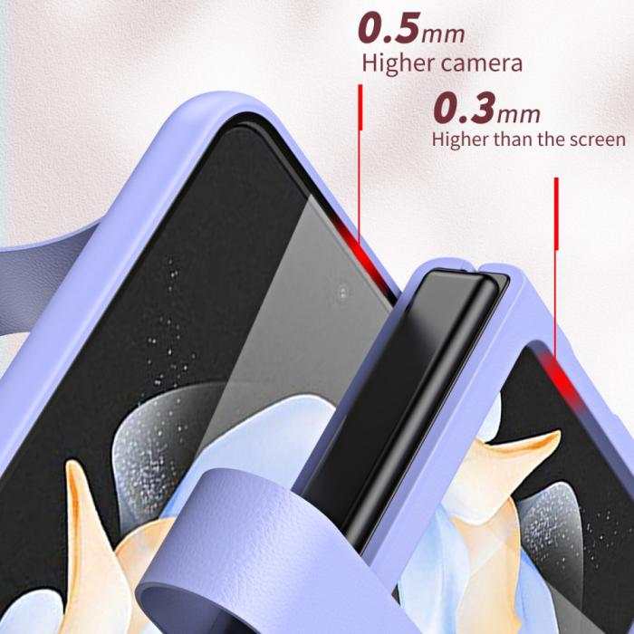 Bild 3,  Galaxy Z Flip 6 / 7 FE Skal Med Finger Strap Läder Svart - Teknikhallen.se