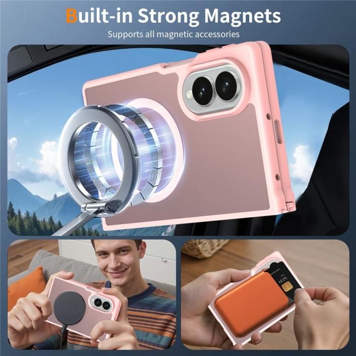 Bild 6,  Samsung Galaxy Z Fold 8 Skal MagSafe TPU Rosa - Teknikhallen.se