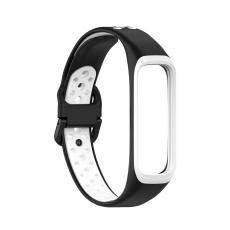  Samsung Galaxy Fit 2 SM-R220 Armband Ih&aring;ligt Silikon Svart/Vit - Teknikhallen.se