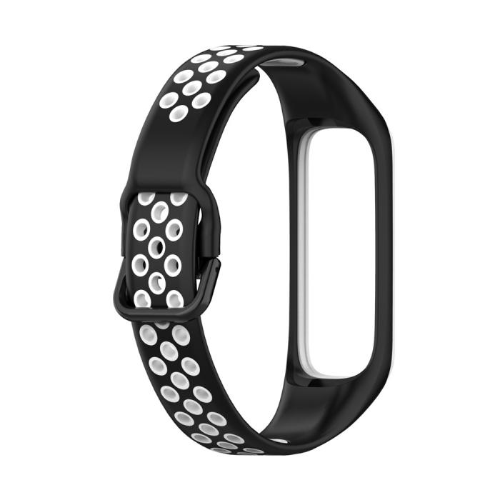 Bild 3,  Samsung Galaxy Fit 2 SM-R220 Armband Ihåligt Silikon Svart/Vit - Teknikhallen.se