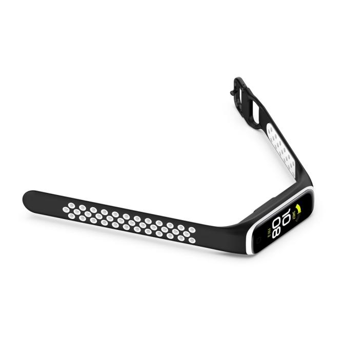 Bild 5,  Samsung Galaxy Fit 2 SM-R220 Armband Ihåligt Silikon Svart/Vit - Teknikhallen.se