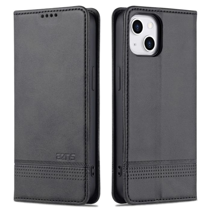 Bild 2, AZNS AZNS iPhone 14 Fodral Flip Läder Svart - Teknikhallen.se