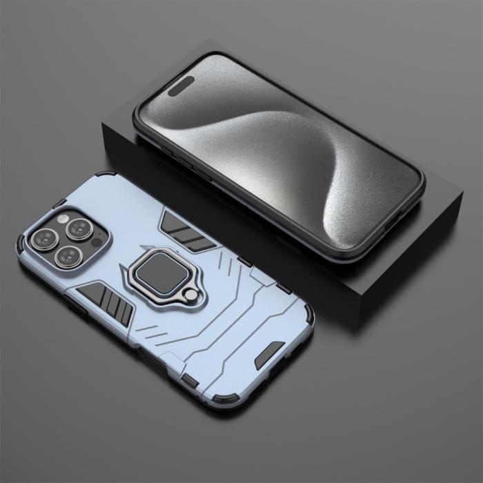 Bild 6,  iPhone 16 Pro Max Skal Hybrid Armor Ring Blå - Teknikhallen.se