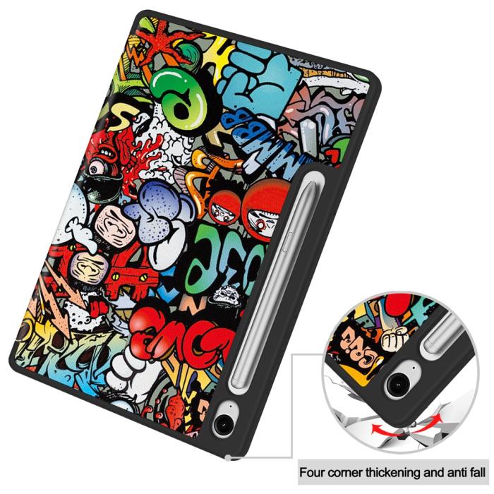 Bild 5,  Samsung Galaxy Tab S10 Lite Fodral Tri-Fold Graffiti - Teknikhallen.se