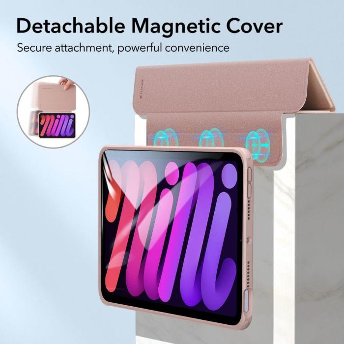 Bild 4, ESR ESR iPad Mini 2024/2021 Fodral 2in1 Magnetisk Tri-Fold Roséguld - Teknikhallen.se