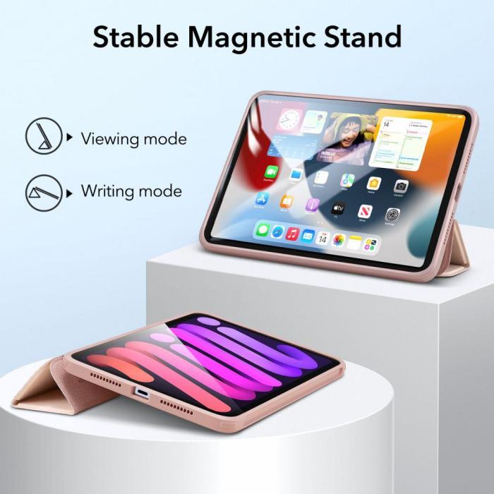 Bild 5, ESR ESR iPad Mini 2024/2021 Fodral 2in1 Magnetisk Tri-Fold Roséguld - Teknikhallen.se