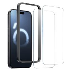 NORTHJO NORTHJO iPhone 16 Pro Max Sk&auml;rmskydd H&auml;rdat Glas 2-PACK inkl. Ram - Teknikhallen.se