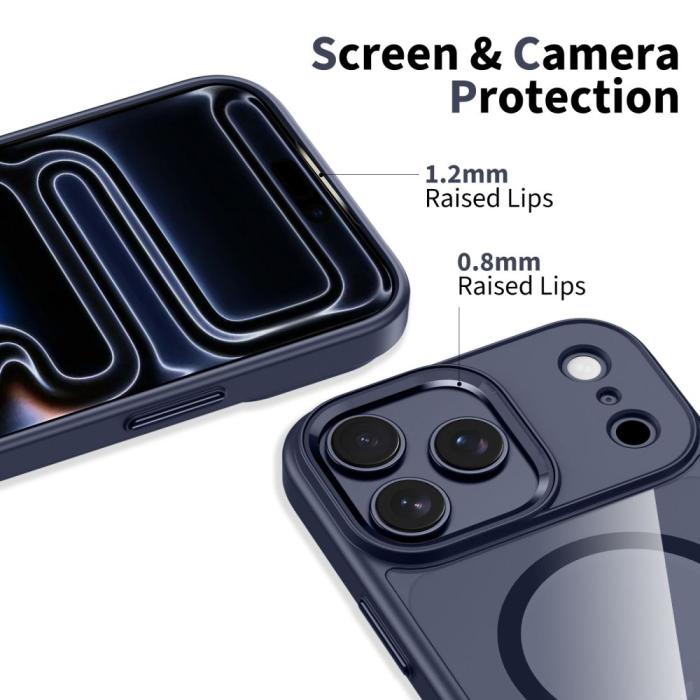 Bild 3, Tech-Protect Tech-Protect iPhone 17 Pro Max Skal MagSafe MagMat Deep Blue/Clear - Teknikhallen.se