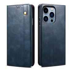  iPhone 15 Pro Fodral Oil Wax L&auml;der Bl&aring; - Teknikhallen.se
